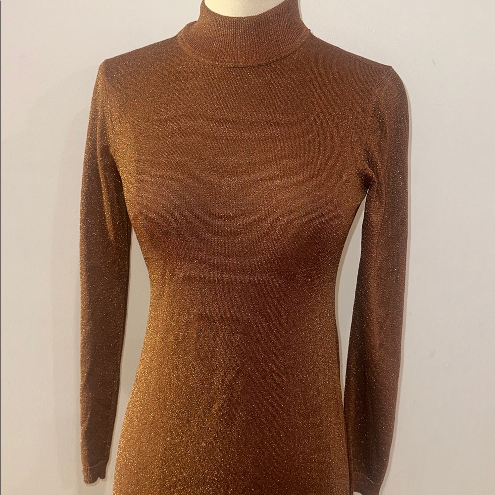 Ronny Kobo X RTR Sheer Metallic Dress Size: M - Picture 6 of 9